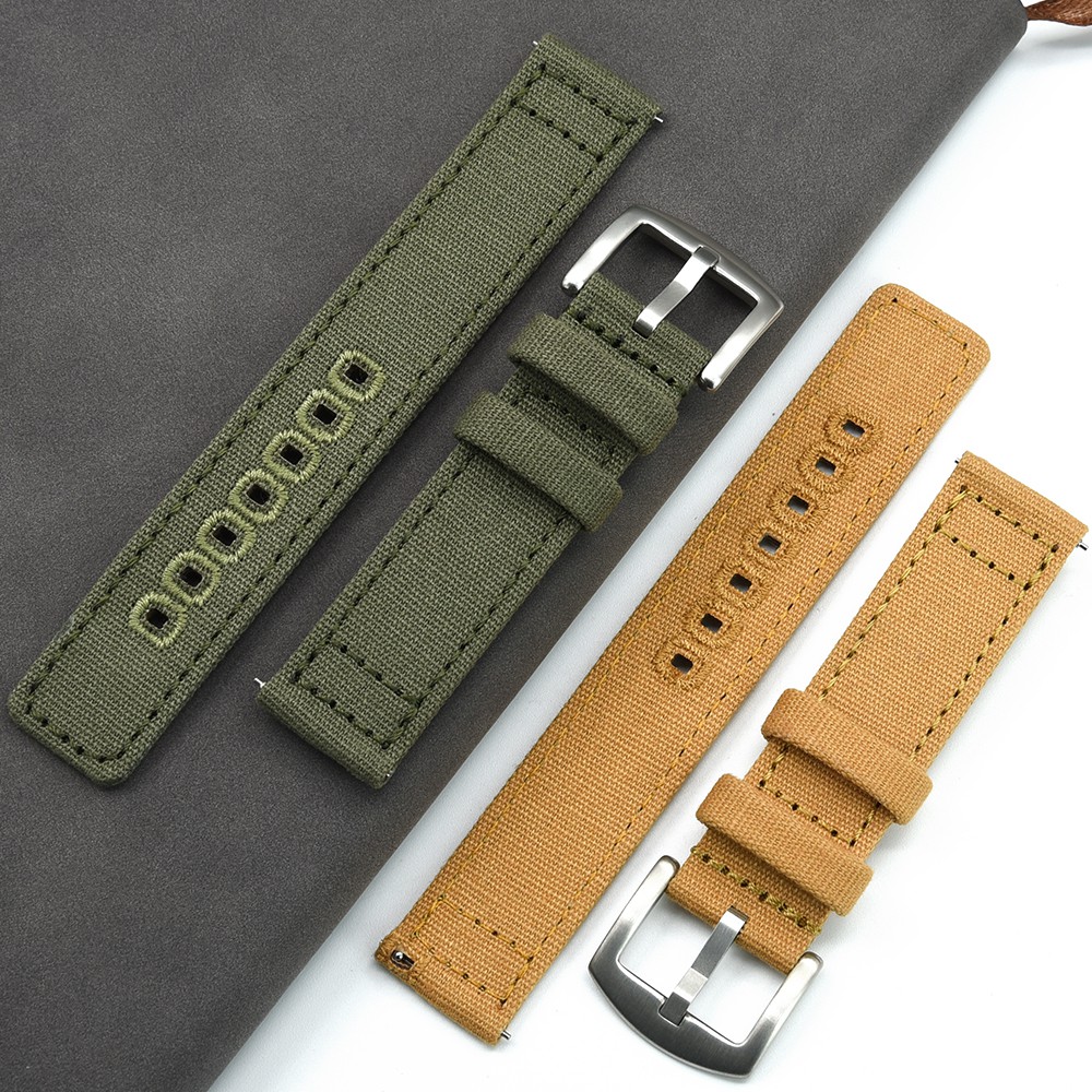 Dây Đeo Vải Canvas 20mm 22mm Cho Đồng Hồ Samsung Galaxy Watch 3/46mm/42mm/Active 2/Gear S3 Huawei Watch GT/2/2e/Pro