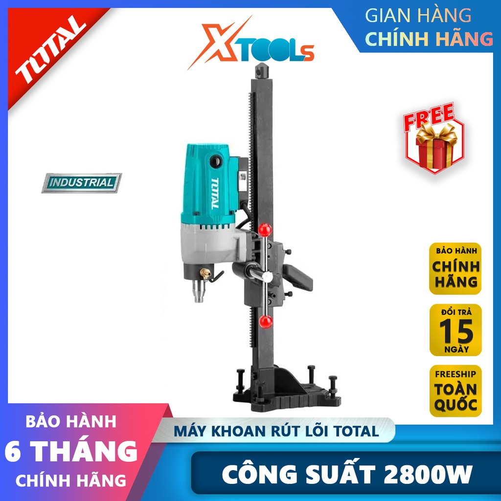 Máy khoan khoét lỗ rút lõi TOTAL TDDM28001 2800W, máy khoan đường kính tối đa 200mm kèm 1 chân khoan[CHÍNH HÃNG][XTOOLS]