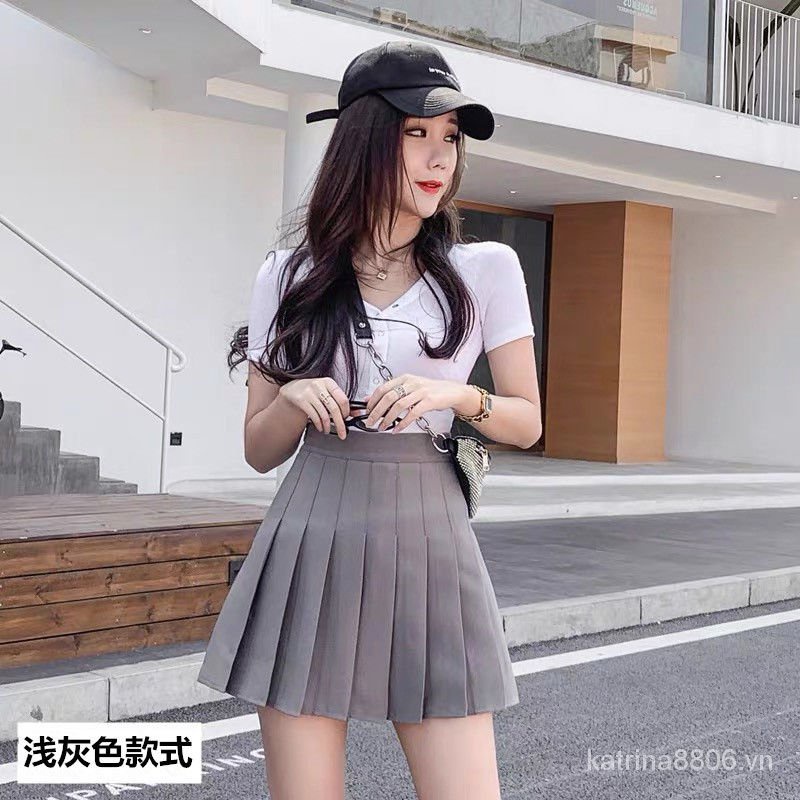 Đen Chân Váy Ngắn Lưng Cao Xếp Ly Phong Cách Hàn Quốc Thời Trang Mùa Hè Cho Nữ | BigBuy360 - bigbuy360.vn