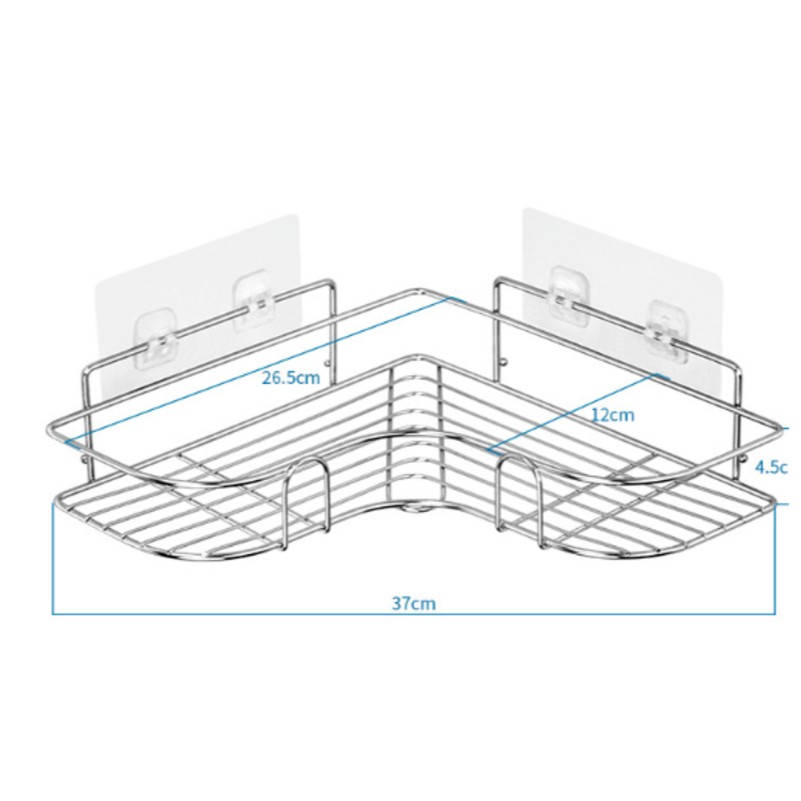 Kệ góc INOX nhà tắm - nhà bếp không gỉ sét - Kệ tam giác nhà tắm dán tường siêu chắc