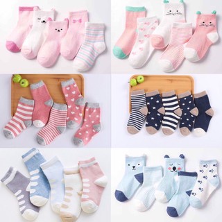 Set 5 đôi tất dày cổ cao cho bé, vớ cotton cao cấp cho bé từ sơ sinh - Monnie Kids