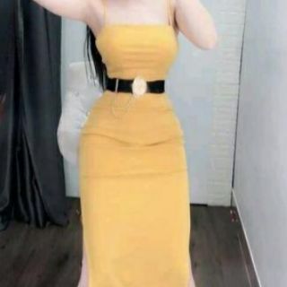 Đầm body 2 dây thiết kế xẻ