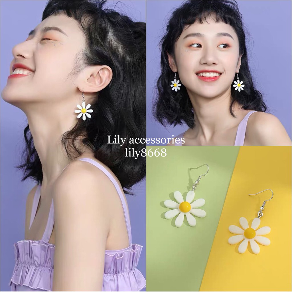 Flower Earrings khuyên tai cánh hoa nhiều màu phong cách hàn quốc
