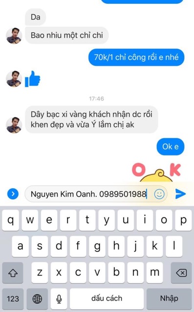 Dây bạc Ý quả cầu xi vàng