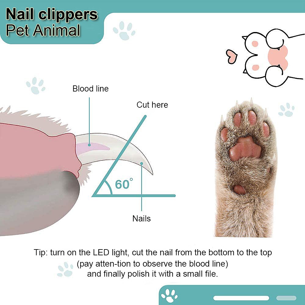 TOGEWITHU Dụng Cụ Cắt Móng Tay Có Đèn Led Dành Cho Thú Cưng Thú Cưng