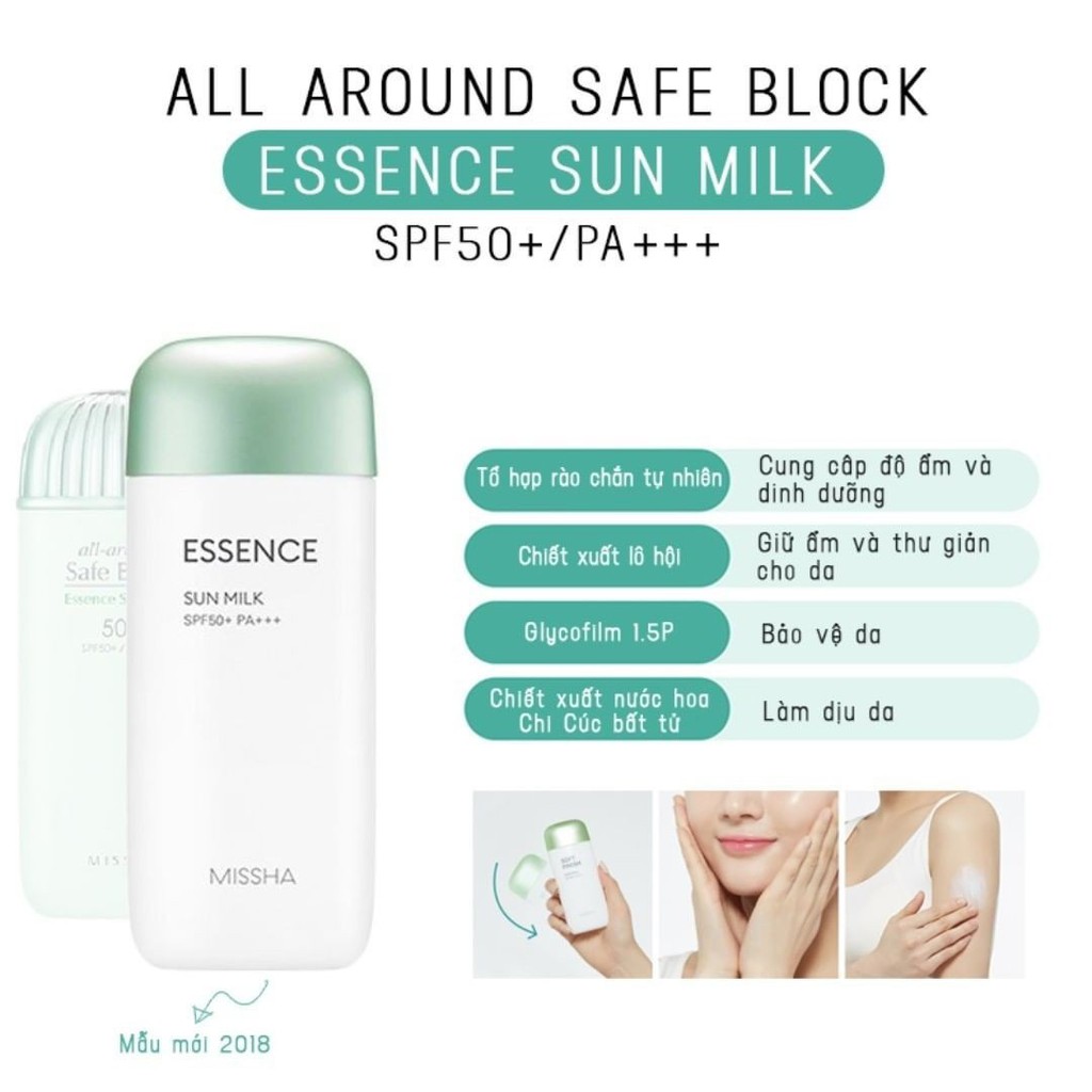 Sữa Chống Nắng Kiềm Dầu, Chống Thấm Nước Missha All-Around Safe Block Sun Milk 70ml