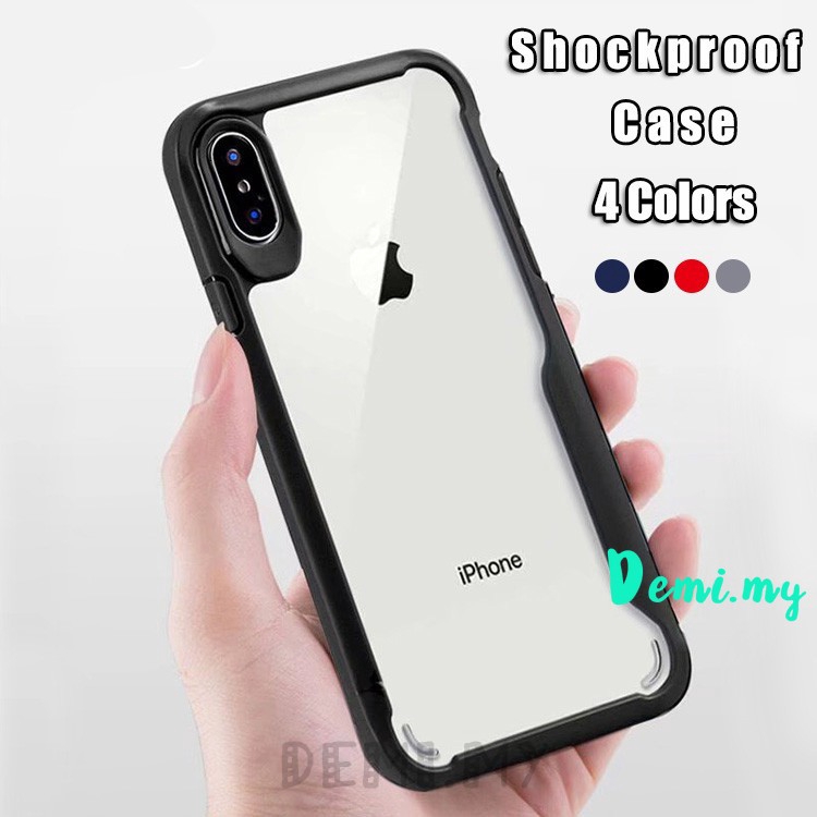 Armor Case For iPhone XS MAX X XR 7 8 6 6S Plus SE Clear Silicone Acrylic Cover