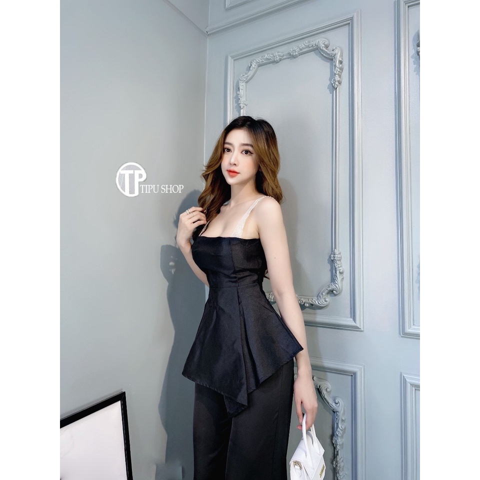 TIPU SHOP - HÀNG MAY THIẾT KẾ ★ Set áo taffta dây ngọc quần xuông lụa satin hà n