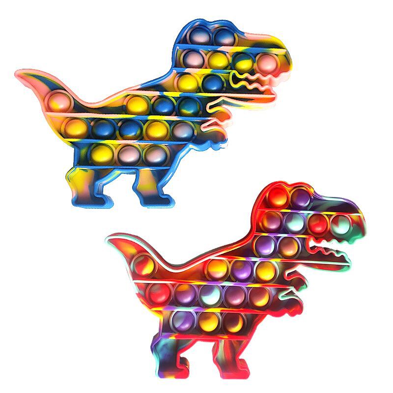 New Rainbow Tiktok Pop It Unicorn Dinosaur Fidget Toy Kids Push Bubble Stress Relief Toys