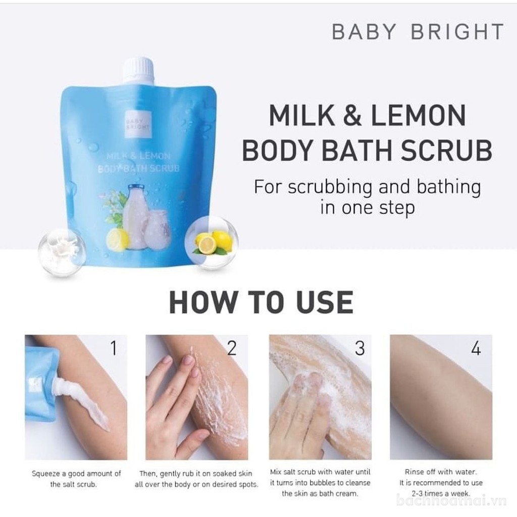 Muối tẩɏ tế bào chết dưỡng da Milk &amp; Lemon Body Bath Scrub Thái Lan