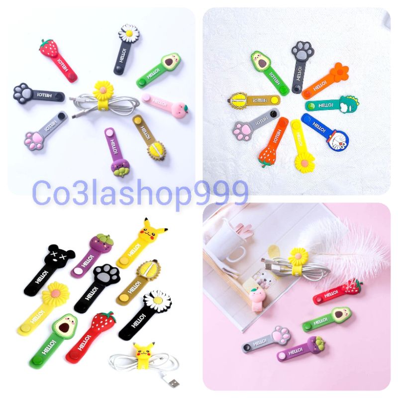 Dây thu gọn tai nghe,cáp sạc, Silicone nút bóp chống rối dây (1 CÁI)