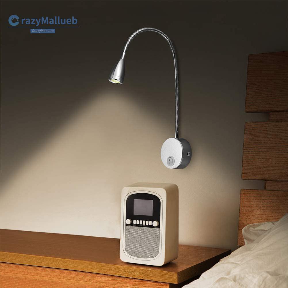Crazymallueb❤LED Flexible Gooseneck Spotlight 360 Degree Rotation Bedside Switch Lamp❤Lighting