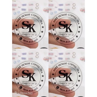 200 Tem nhãn decal trong(4cmX4cm) Thiết kế theo yêu cầu miễn phí