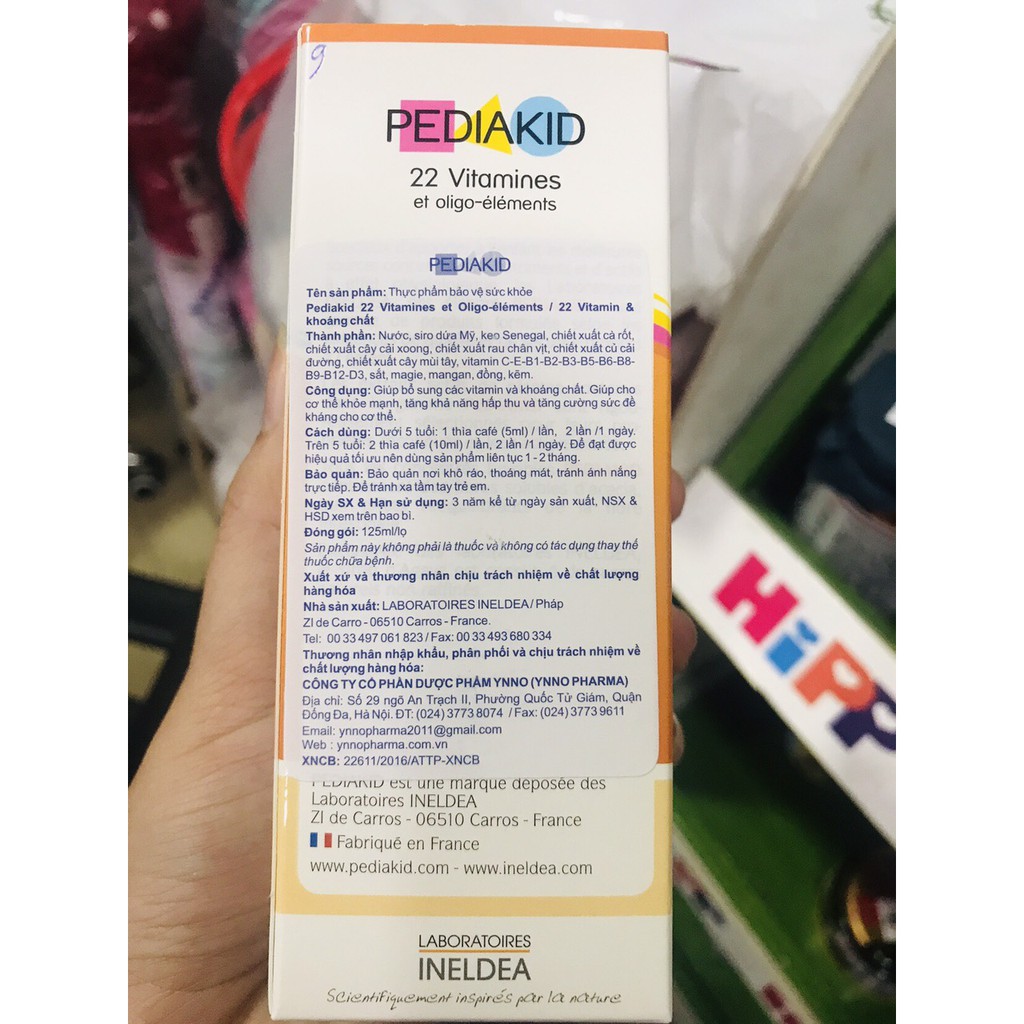 Pediakid tổng hợp 22 vitamin và khoáng chất Pháp