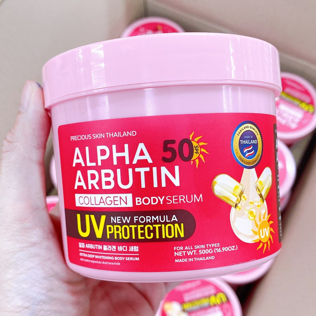 HŨ kem kích trắng da ngăn chặn tia UV Alpha Arbutin - serum UV protection 500ml Thái Lan