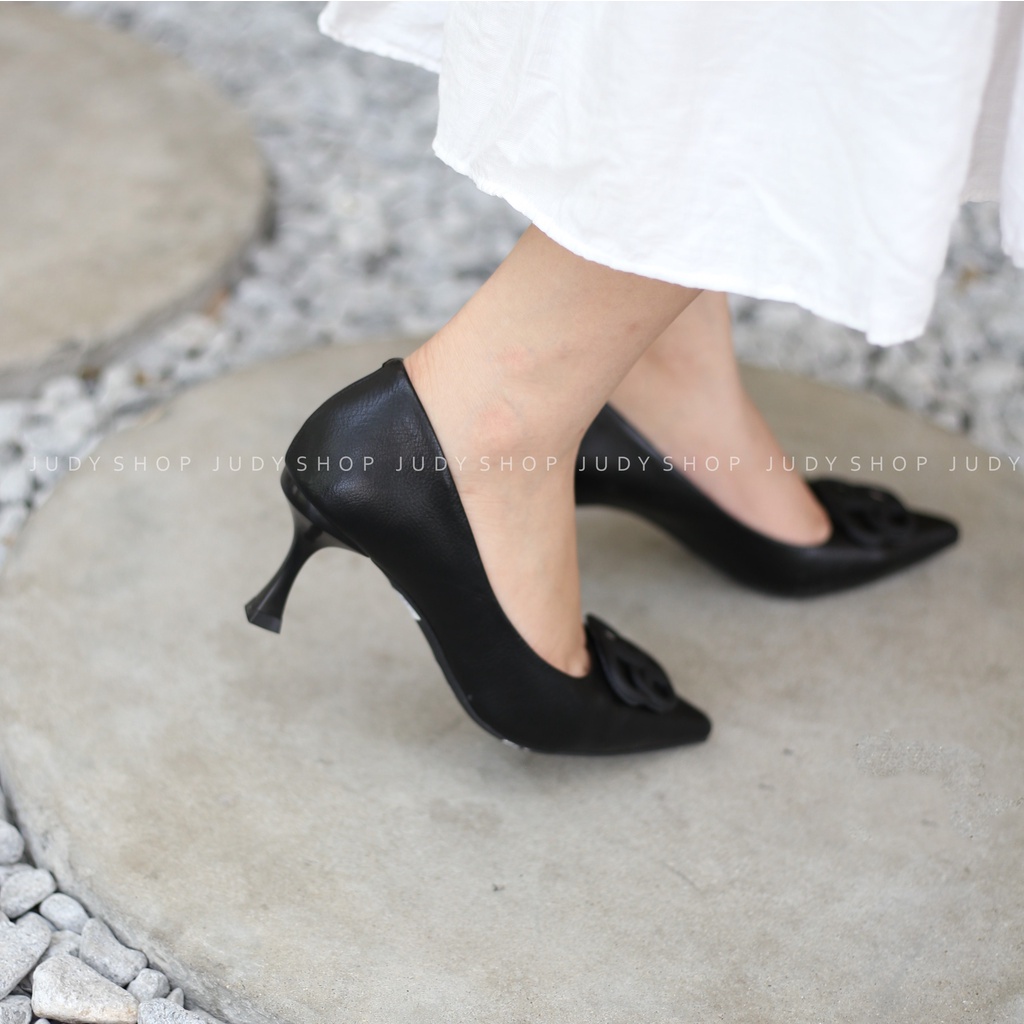 Giày Cao Gót Nữ- Giày Công Sở QBEL Da Mềm Mũi Nhọn 6p Thời Trang Full Box