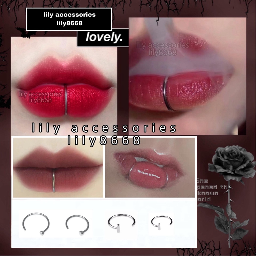 khuyên môi giả kẹp môi không cần xỏ lỗ vẫn đeo được