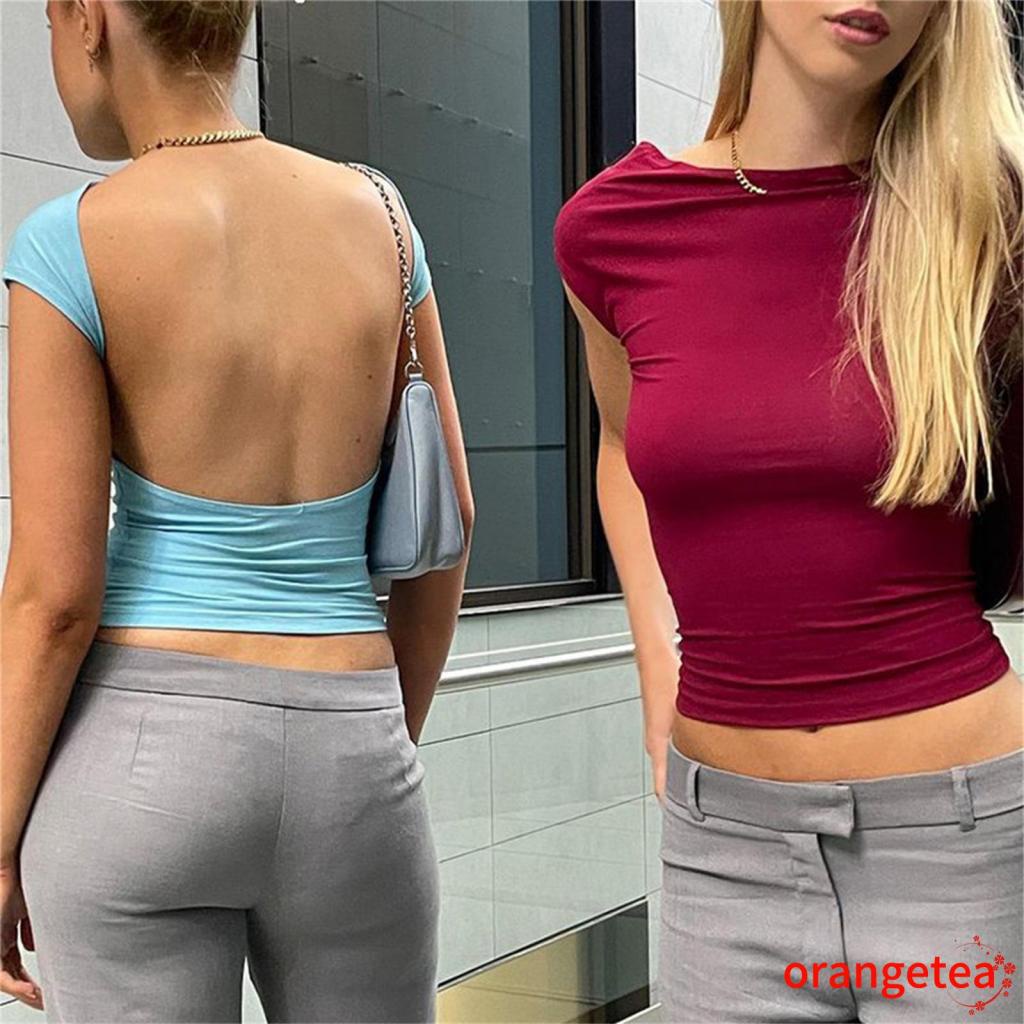 Áo Crop Top Nữ Màu Trơn Thời Trang