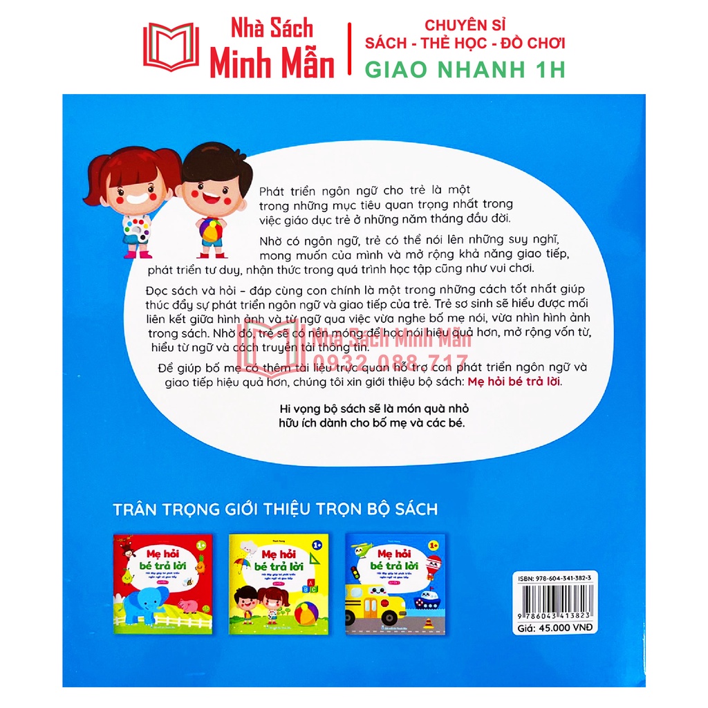 Sách - Mẹ hỏi bé trả lời, hỏi đáp giúp bé phát triển ngôn ngữ và giao tiếp
