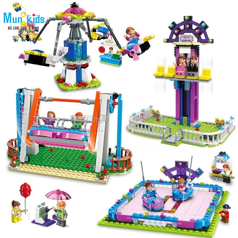 Đồ Chơi Lego Lắp Ráp Xích Đu, Đu Quay, Khu Vui Chơi, Nhà Hàng Siêu Đẹp Cho Bé - Mun Kids