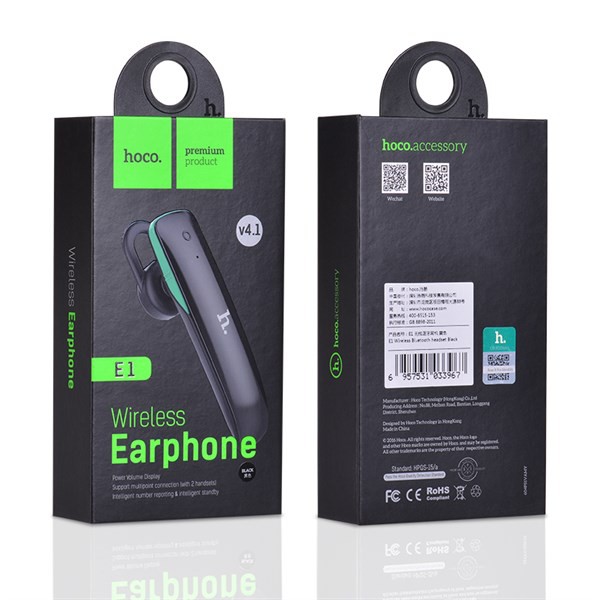 Tai nghe Bluetooth Hoco E1 V4.1 hỗ trợ mic, tương thích nhiều thiết bị