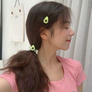 Set kẹp tóc, cột tóc trái bơ ❤️ (5 món, 1 dây cột và 4 kẹp)