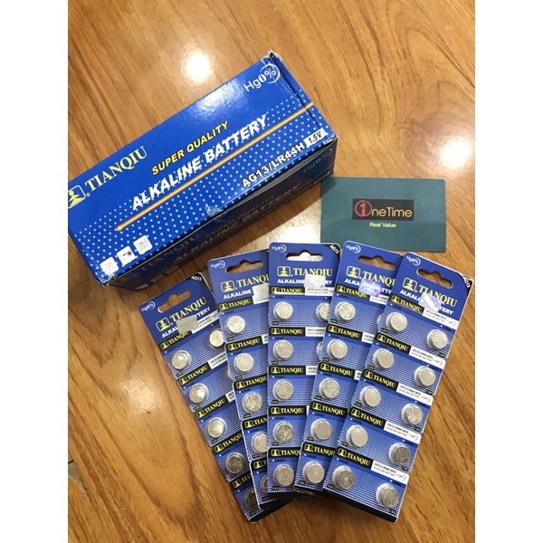 Combo 5 vỉ pin cúc áo Tianqiu AG13 G13 LR44 357A L1154F 1.5V Cho máy trợ thính và các thiết bị