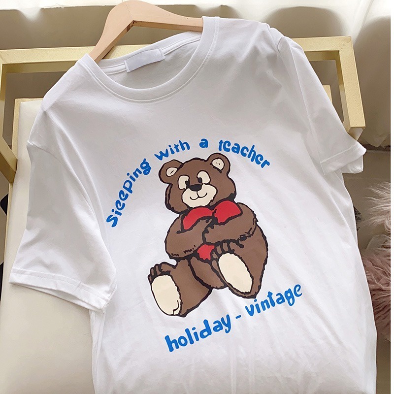 NRVP Áo Thun Mùa Hè Tay Cộc Oversize In Họa Tiết Phong Cách Hàn Quốc Cho Nam / Nữ