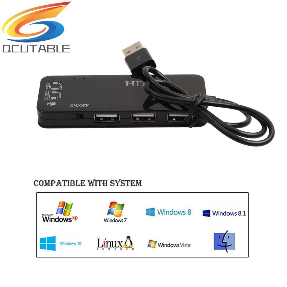 Bộ chia 3 cổng USB 2.0 tích hợp thẻ âm thanh tai nghe tiện dụng