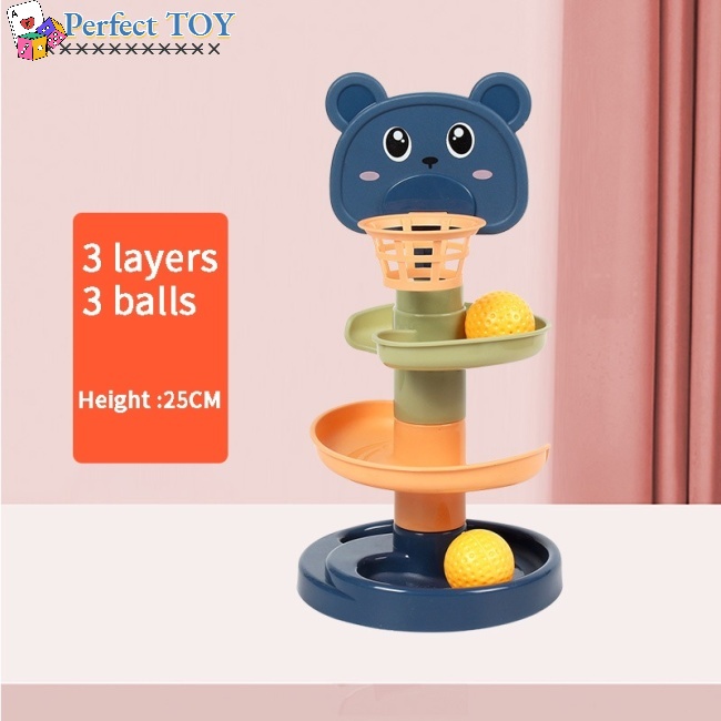 PS Fun Children's Toys Ice Skating Tower Shoot Jenga Turn Music Baby Puzzle Ball Toy Child Education 1-3 Years Old