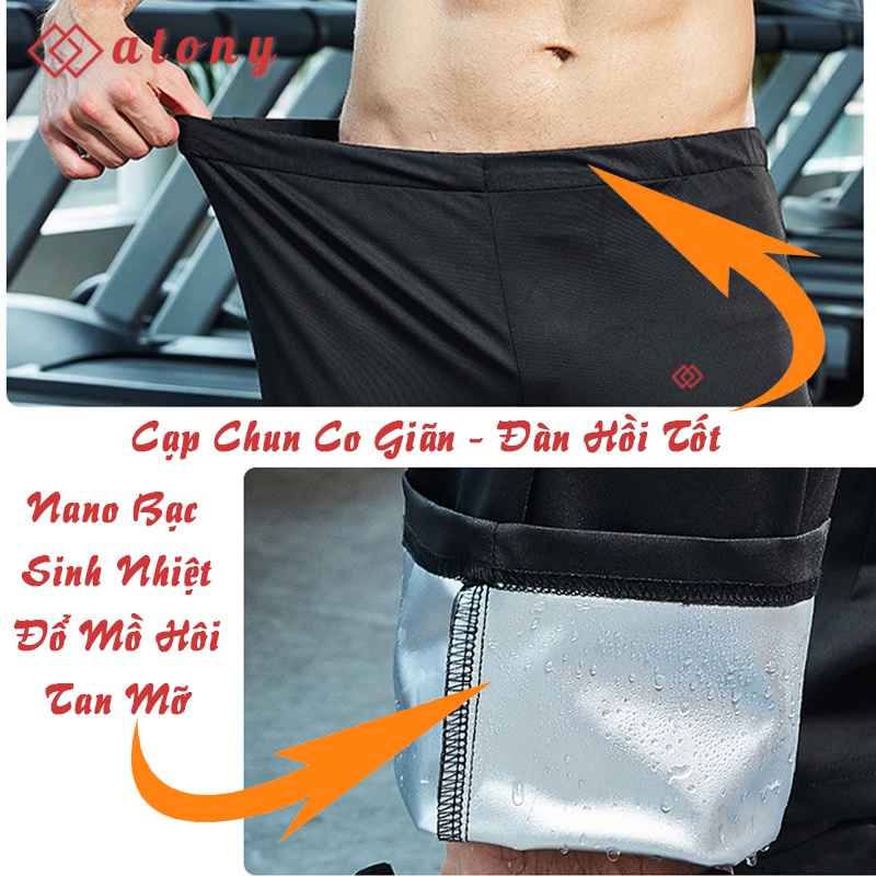 Quần Áo Ép Cân ATONY Cao Cấp Cho Nam, Hỗ Trợ Tập Gym, Boxing, Chạy Bộ, Sinh Nhiệt Đổ Mồ Hôi, Tráng Nano Bạc Nhật Bản