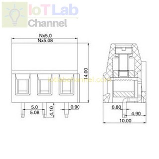 Đầu terminal KF128 5.08mm 2-3 chân