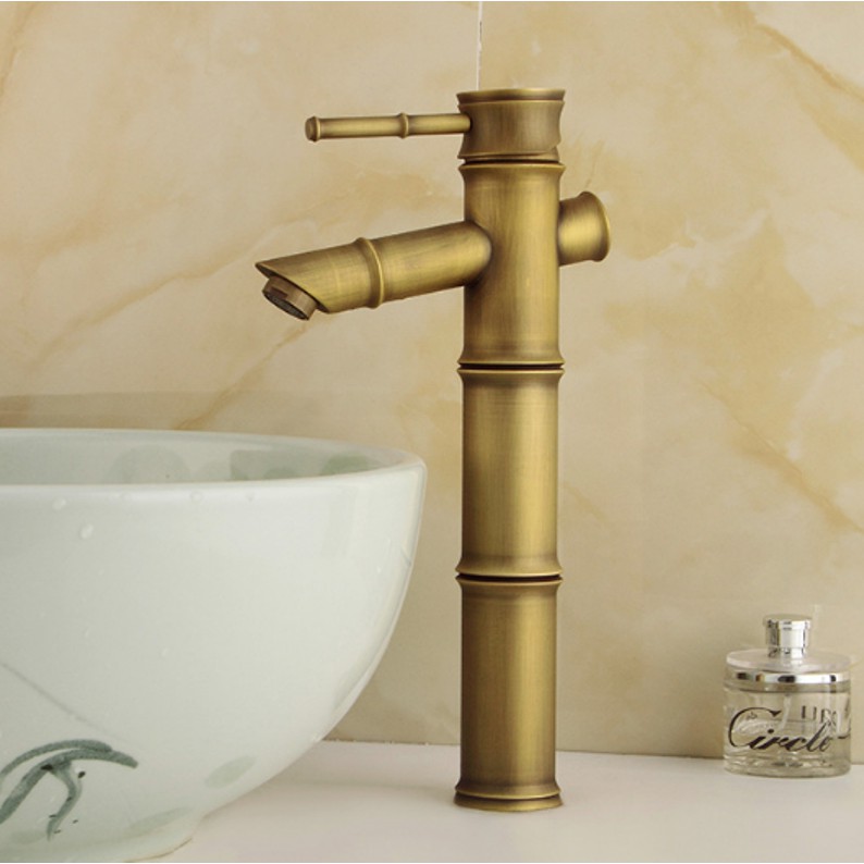 Vòi Lavabo cao hình ống tre- phong cách thiên nhiên MS2