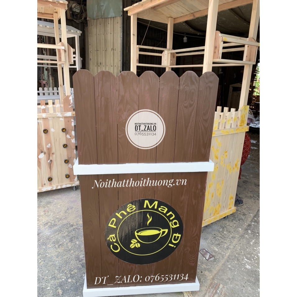Mẫu xe cafe xếp gọn, thiết kế logo miễn phí