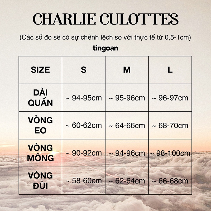 Quần dài cạp lưng cao ống xuông rộng tingoan sài gòn CHARLIE CULOTTES/BL