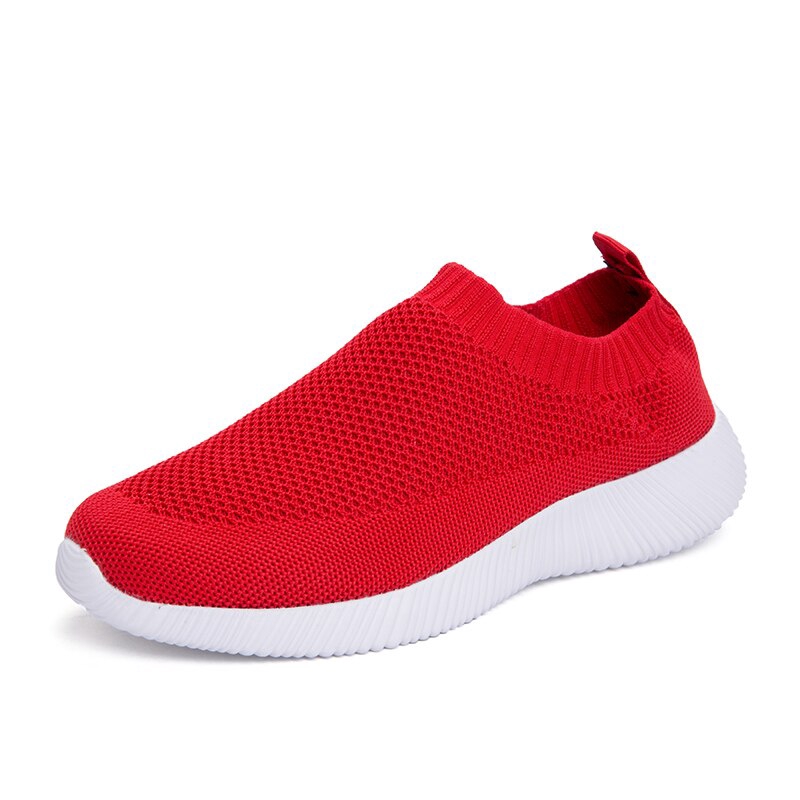 【Shipping Today】 Plus Size 35-43 Fashion Women Jogging Shoes Lightweight Breathable Slip-on Knitted Sports Shoes Female Sports Shoes Running Shoes