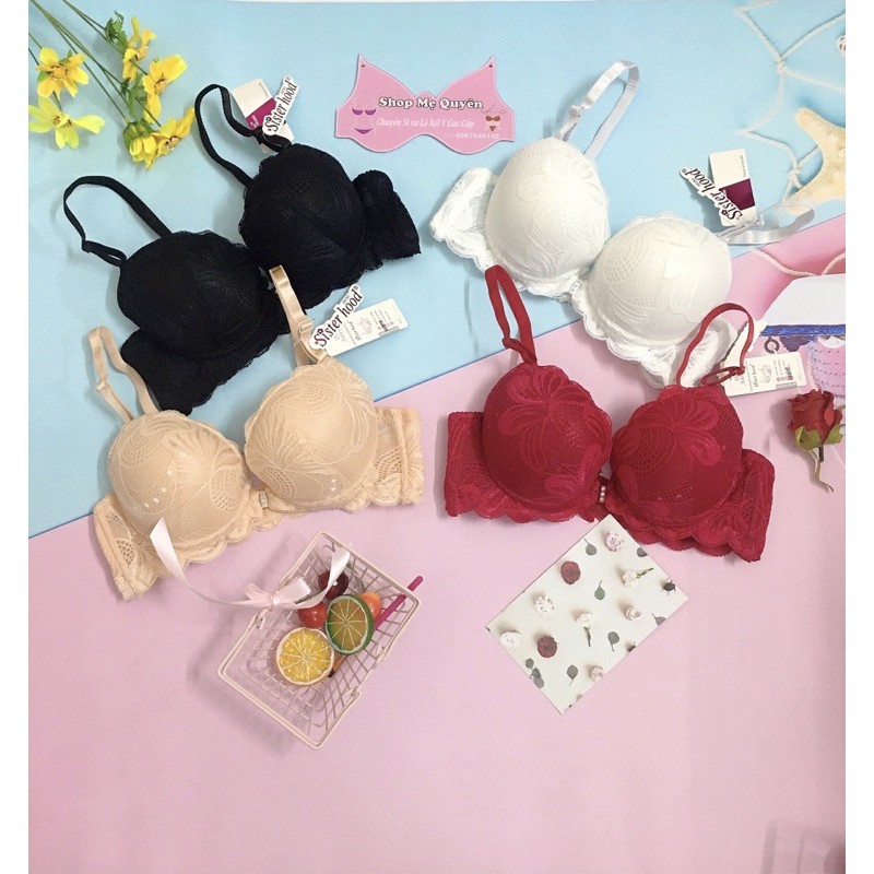 [Cài trước] Áo lót ren mút dày 5cm quả tròn ôm ngực- hàng Thái