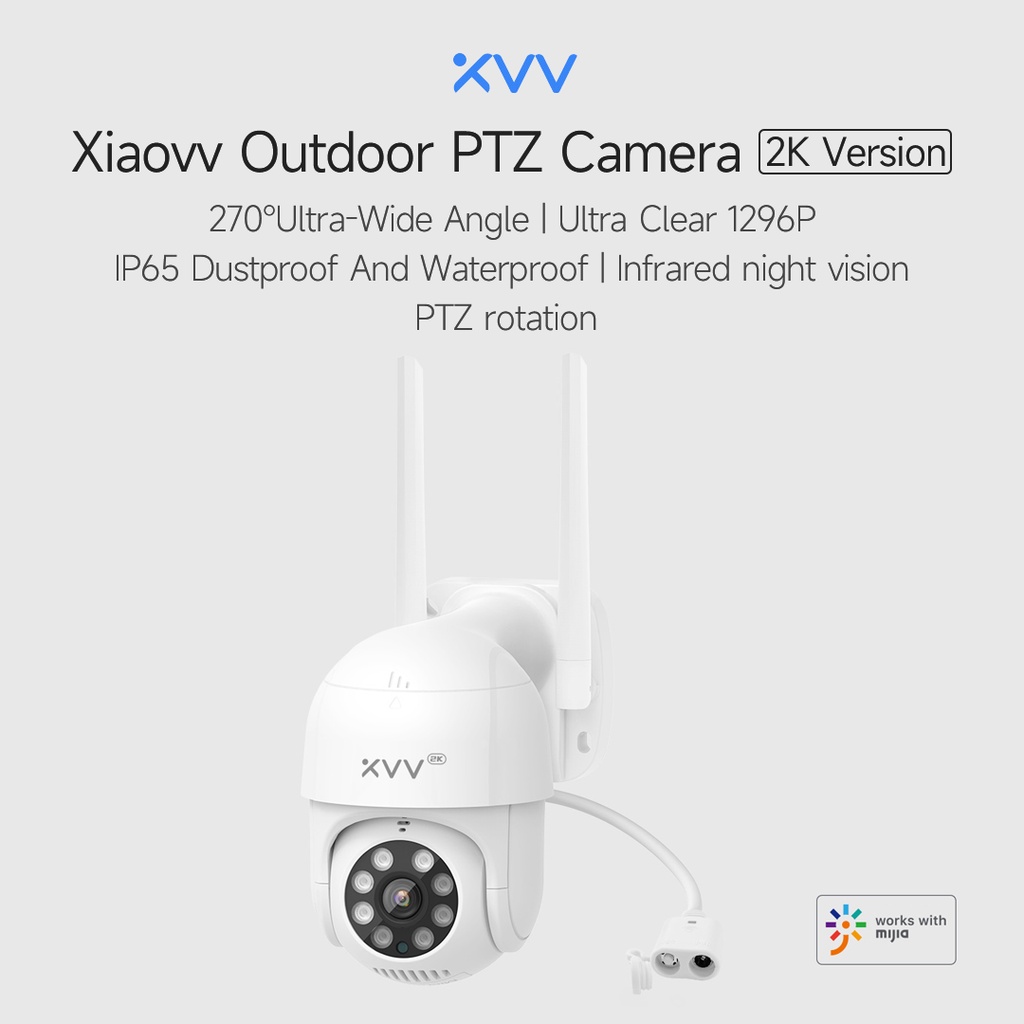 Xiaomi Youpin Camera Hành Trình Xiaov PTZ PTZ Bản 2K 1296P Ultra 270°Camera An Ninh Siêu Nhỏ IP65 Chống Nước Chống Bụi Có Tầm Nhìn Ban Đêm