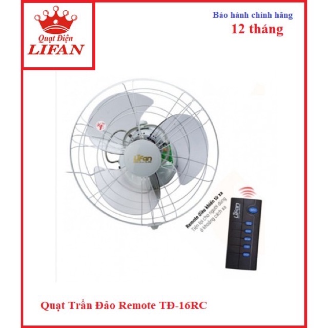 Quạt Trần Đảo Có Remote Lifan TĐ-16RC