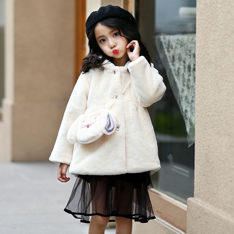 AT81346 [Ảnh thật] Áo khoác lông dày bé gái mặc mùa đông hàng nhập - Thời Trang Dương