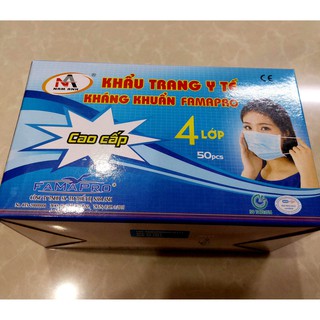 Hộp 50 cái Khẩu Trang Y Tế Kháng Khuẩn Nam Anh 4U FAMAPRO 4 Lớp