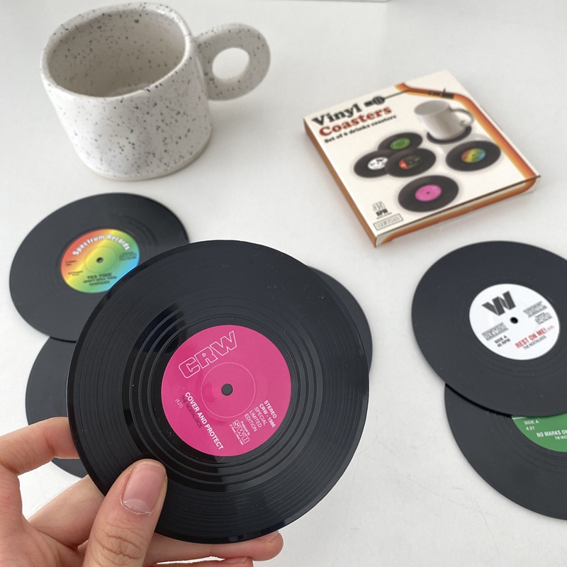 Set 2/4/6 Tấm Lót Đĩa CD Vinyl Sáng Tạo