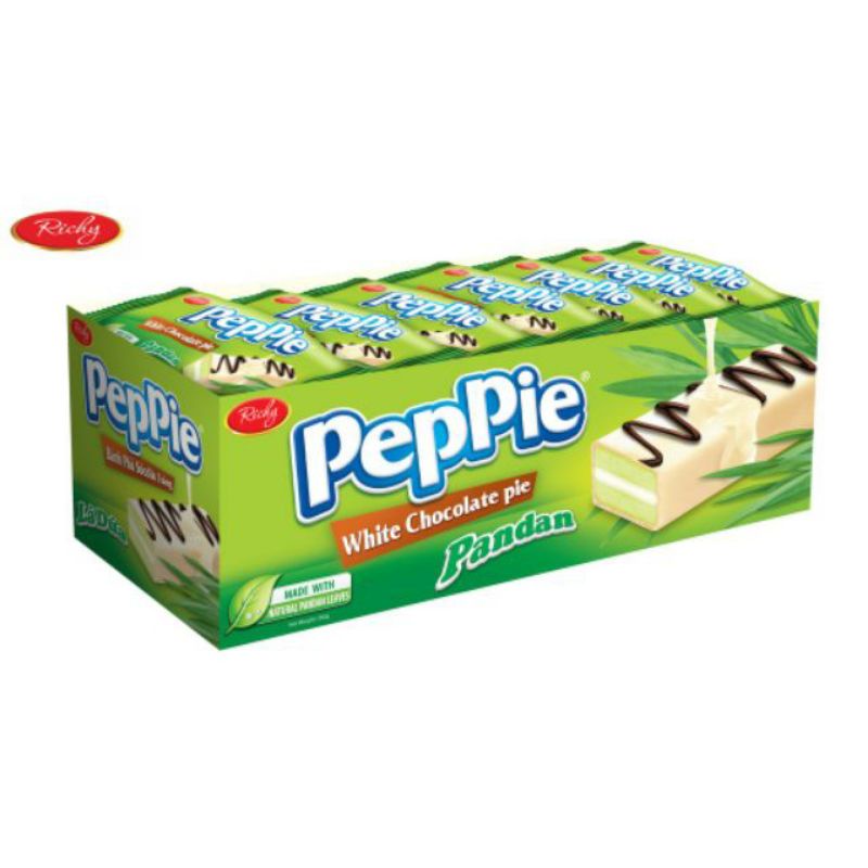 Bánh Peppie Richy Phủ Socola Trắng 💥 FREESHIP 💥 Bánh Bông Lan Vị Dừa, Dứa, Dâu