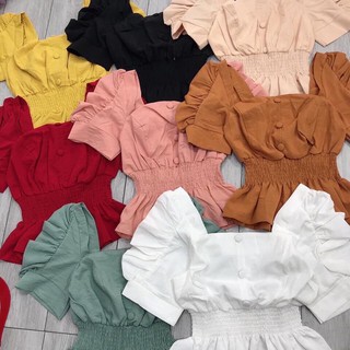 áo peplum nút bọc 55->90kg bigsize