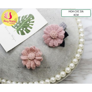 Hoa vải - SP000009 Hoa cúc dạ HQ dùng trang trí kẹp tóc cặp, phụ kiện may mặc