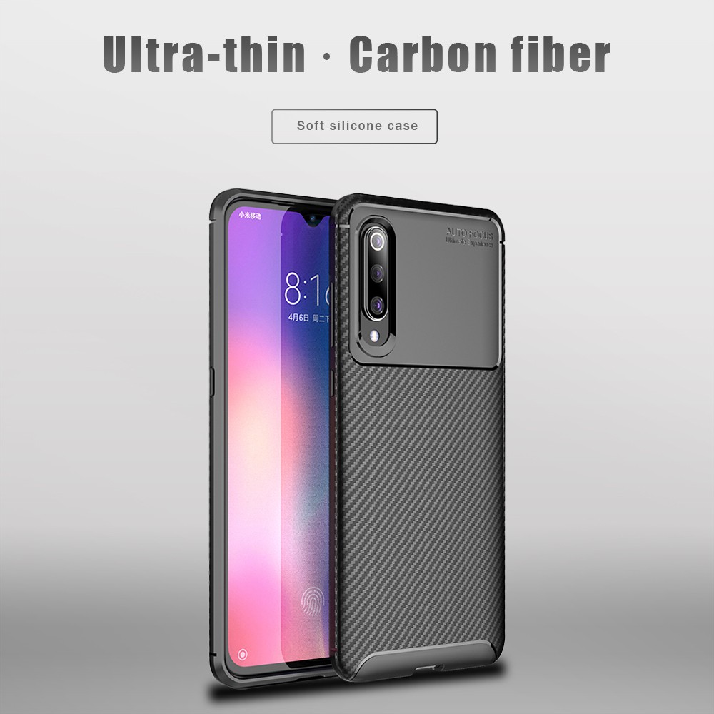 UFlaxe Ốp Lưng Điện Thoại Mềm Xiaomi Mi 9 Lite 9T CC9 Pro CC9e Sợi Cacbon Siêu Mỏng Chống Sốc JK