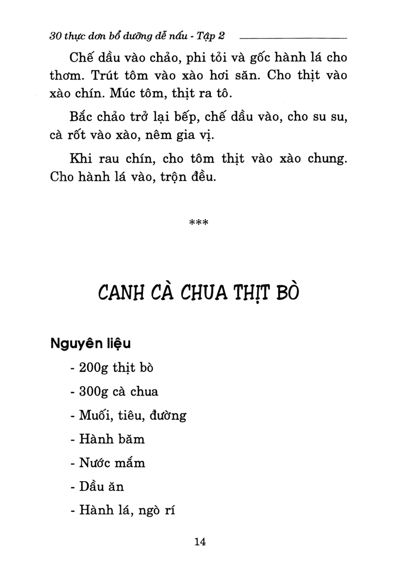 Sách - 30 Thực Đơn Bổ Dưỡng Dễ Nấu - Tập 2 (Tái Bản)