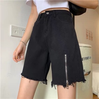 Quần short tami jean phối dây kéo