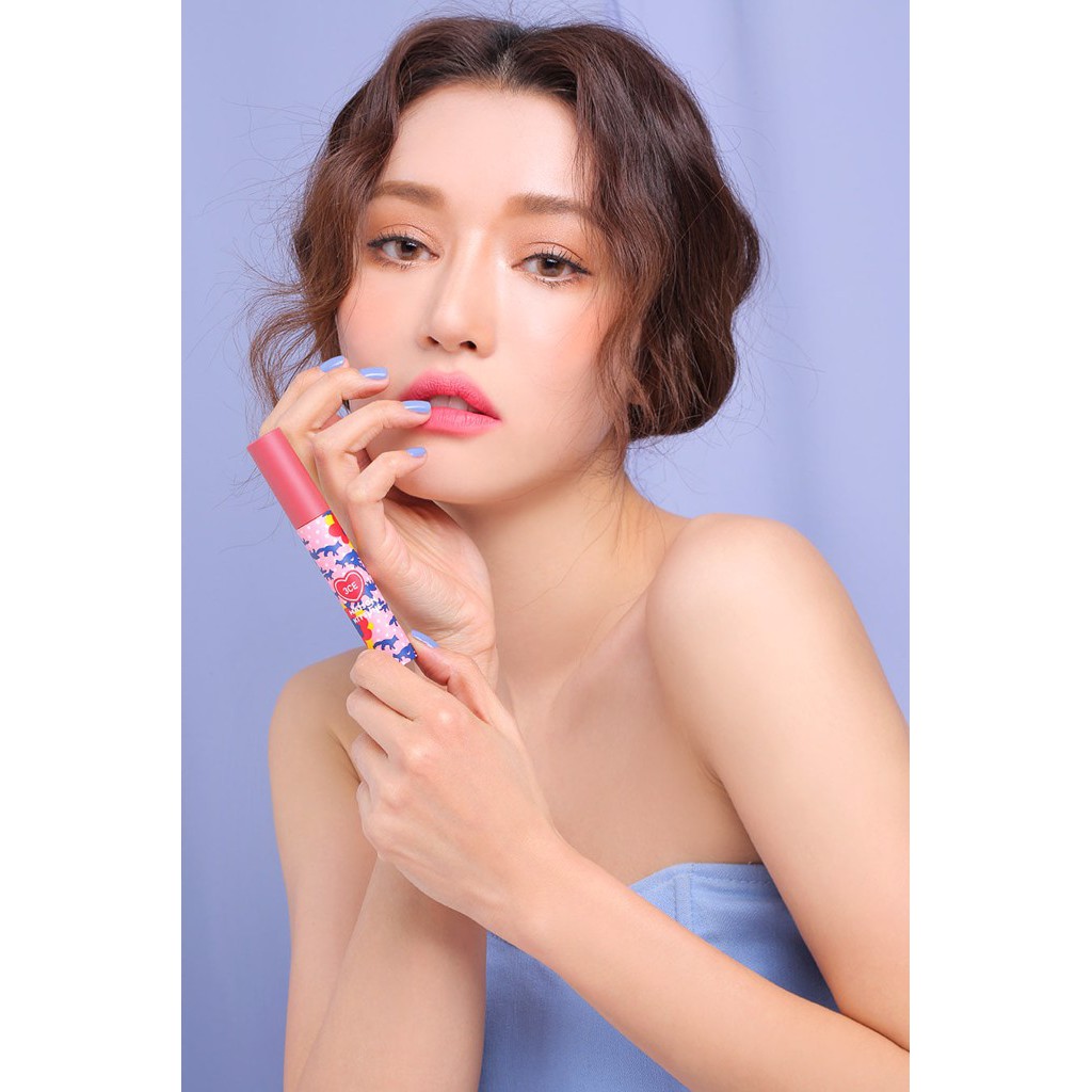 Son 3CE Kem Maison Kitsune Velvet Lip Tint Màu Strawberry Delight ( Phiên Bản Giới Hạn)