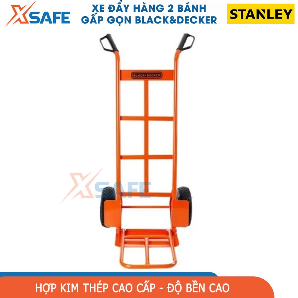 Xe đẩy hàng 2 bánh Black&amp;Decker BXWT-H302 Xe đẩy tay có thể gấp gọn, tải trọng 120/150kg - chính hãng - xsafe